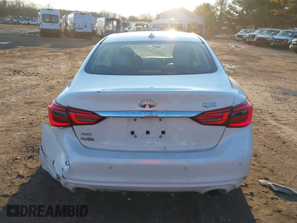 2021 Infiniti Q50 Luxe z VIN JN1EV7BR1MM755462, wystawiony jako IAAI lot #41559105 z przebiegiem 56 016 mil mil oraz . Historia ofert i sprzedaży dostępna na DreamBid. Obrazek 16.