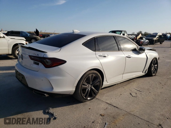 2021 Acura TLX w/A-Spec Package with VIN 19UUB5F59MA003377, listed as a Copart auction lot 47469825 with 41,237 mi miles and Salvage Title. Bid and sale history available at carsss.com. Image 3.