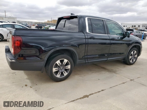 2019 Honda Ridgeline RTL-T with VIN 5FPYK2F65KB002634, listed as a Copart auction lot 47598885 with 65,550 mi miles and Salvage title. Bid and sale history available at DreamBid. Image 3.