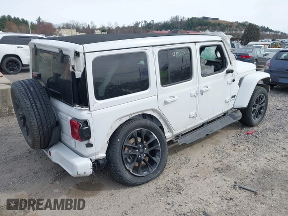 2022 Jeep Wrangler Unlimited Sahara with VIN 1C4HJXEN3NW222744, listed as a IAAI auction lot 41855313 with 43,780 mi miles and . Bid and sale history available at DreamBid. Image 4.