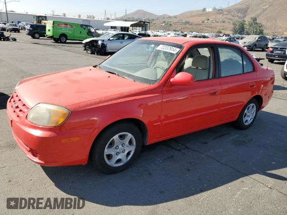 2005 Hyundai Accent GLS with VIN KMHCG45C55U593854, listed as a Copart auction lot 72237914 with 83,203 mi miles and Clean Title. Bid and sale history available at carsss.com. Image 1.