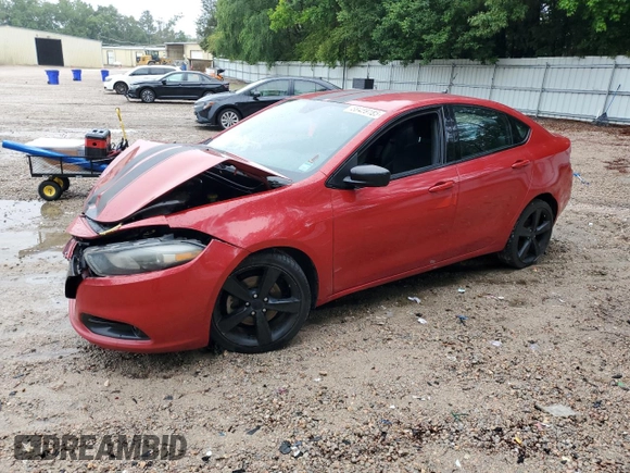 2015 Dodge Dart SXT with VIN 1C3CDFBB7FD433999, listed as a Copart auction lot 58459185 with 185,580 mi miles and Salvage title. Bid and sale history available at DreamBid. Image 1.