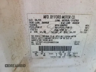 2005 Ford F-150 XL with VIN 1FTRF14535NB85138, listed as a Copart auction lot 49508915 with 224,077 mi miles and Salvage title. Bid and sale history available at DreamBid. Image 14.
