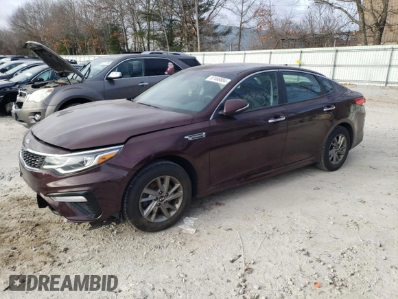 2019 Kia Optima LX with VIN 5XXGT4L33KG352722, listed as a Copart auction lot 87468804 with 49,167 mi miles and Salvage Title. Bid and sale history available at DreamBid. Image 1.