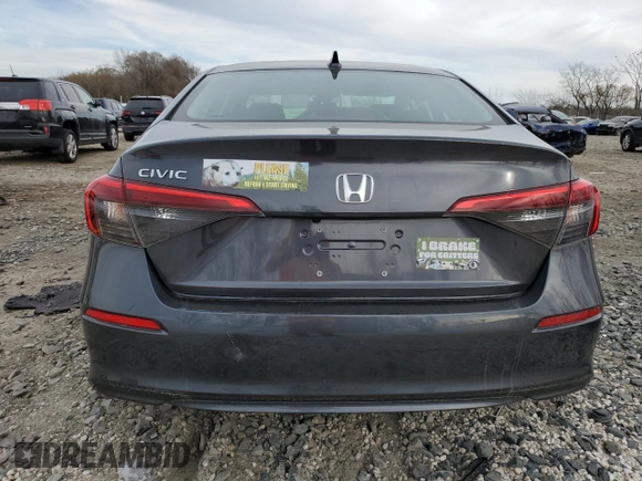 2024 Honda Civic Sedan EX with VIN 2HGFE1F77RH336034, listed as a Copart auction lot 49853255 with 0 mi miles and Salvage Title. Bid and sale history available at carsss.com. Image 6.