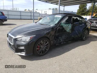 2019 Infiniti Q50 RED SPORT 400 with VIN JN1FV7AP1KM760890, listed as a Copart auction lot 48599375 with 78,196 mi miles and Salvage Title. Bid and sale history available at carsss.com. Image 1.
