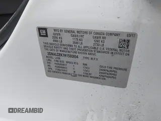 2017 Chevrolet Equinox LT with VIN 2GNALCEK7H1580894, listed as a IAAI auction lot 41933641 with 99,156 mi miles. Bid and sale history available at carsss.com. Image 9.