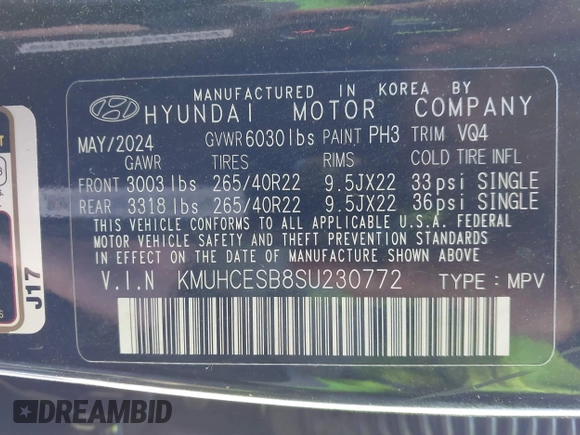 2025 Genesis GV80 z VIN KMUHCESB8SU230772, wystawiony jako IAAI lot #41739606 z przebiegiem 7 515 mil mil oraz . Historia ofert i sprzedaży dostępna na DreamBid. Obrazek 9.