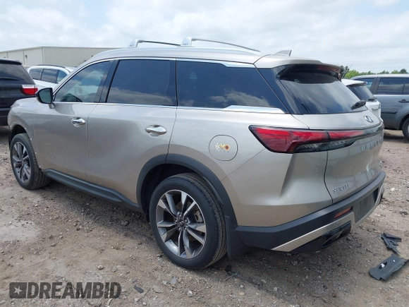 2023 Infiniti QX60 Luxe with VIN 5N1DL1FR8PC354793, listed as a IAAI auction lot 42272819 with 24,569 mi miles and . Bid and sale history available at DreamBid. Image 3.