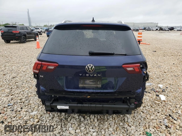 2022 Volkswagen Tiguan SE with VIN 3VV3B7AX9NM124110, listed as a Copart auction lot 49133975 with 22,292 mi miles and Salvage title. Bid and sale history available at DreamBid. Image 6.