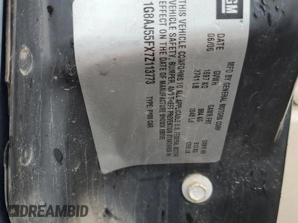 2007 Saturn ION ION 2 z VIN 1G8AJ55FX7Z113773, wystawiony jako Copart lot #57462765 z przebiegiem 105 158 mil mil oraz Szkoda całkowita • Salvage title. Historia ofert i sprzedaży dostępna na DreamBid. Obrazek 12.