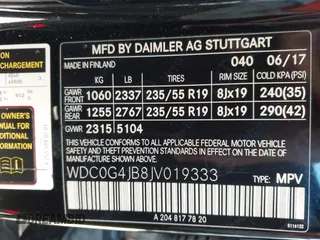 2018 Mercedes-Benz GLC 300 with VIN WDC0G4JB8JV019333, listed as a IAAI auction lot 42059817 with 110,499 mi miles and . Bid and sale history available at DreamBid. Image 9.