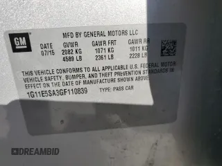 2016 Chevrolet Malibu Limited LTZ with VIN 1G11E5SA3GF110839, listed as a Copart auction lot 77317884 with 106,164 mi miles and Salvage Title. Bid and sale history available at carsss.com. Image 13.