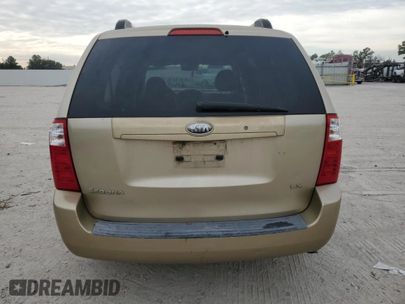 2008 Kia Sedona LX with VIN KNDMB233686258013, listed as a Copart auction lot 50069834 with 308,111 mi miles and Salvage Title. Bid and sale history available at carsss.com. Image 6.
