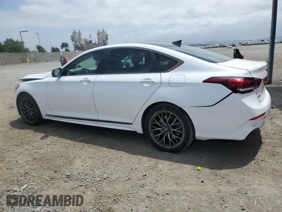 2018 Genesis G80 Sport with VIN KMHGN4JB2JU237330, listed as a Copart auction lot 58870695 with 61,417 mi miles and Salvage title. Bid and sale history available at DreamBid. Image 2.