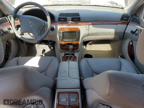 2003 Mercedes-Benz S-Class 4.3L with VIN WDBNG83J13A344129, listed as a Copart auction lot 75474174 with 0 mi miles and Clean Title. Bid and sale history available at carsss.com. Image 8.
