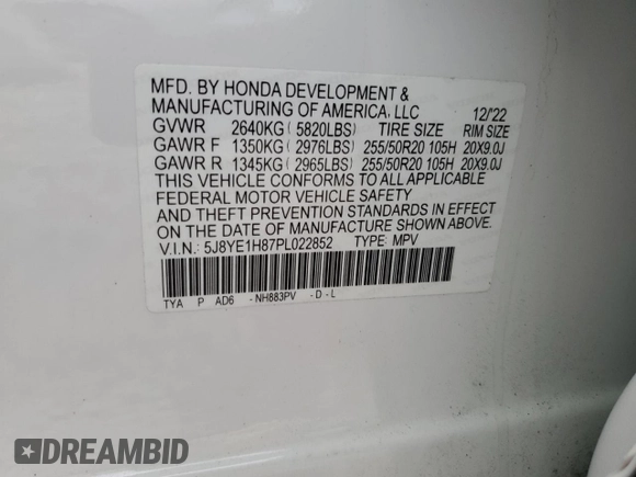 2023 Acura MDX w/Advance Package with VIN 5J8YE1H87PL022852, listed as a Copart auction lot 88914165 with 24,683 mi miles and Salvage Title. Bid and sale history available at carsss.com. Image 13.