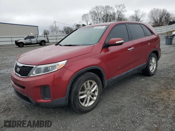 2014 Kia Sorento LX with VIN 5XYKT3A66EG427818, listed as a Copart auction lot 42912165 with 126,496 mi miles and Salvage Title. Bid and sale history available at DreamBid. Image 1.
