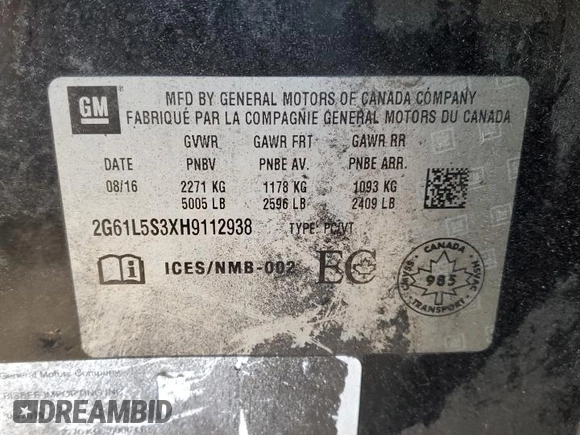 2017 Cadillac XTS with VIN 2G61L5S3XH9112938, listed as a Copart auction lot 87552835 with 126,291 mi miles and Salvage Title. Bid and sale history available at DreamBid. Image 13.