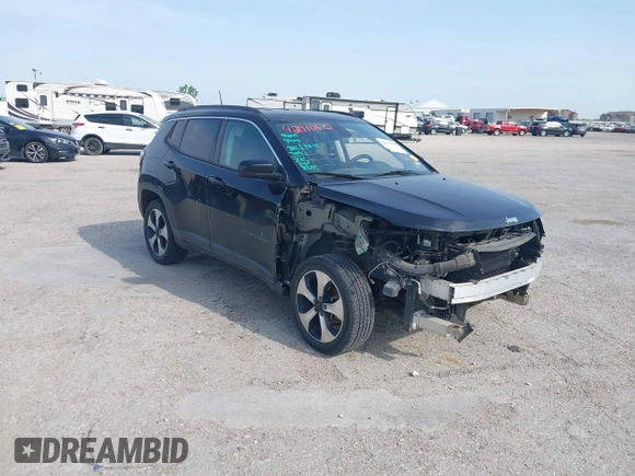 2018 Jeep Compass Latitude z VIN 3C4NJDBBXJT155149, wystawiony jako IAAI lot #42010672 z przebiegiem 81 784 mil mil oraz . Historia ofert i sprzedaży dostępna na DreamBid. Obrazek 1.
