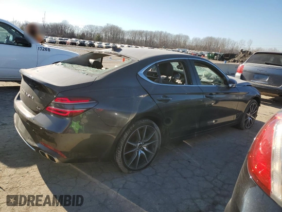 2023 Genesis G70 2.0T with VIN KMTG34TA6PU129298, listed as a Copart auction lot 42752545 with 26,663 mi miles and Non Repairable. Bid and sale history available at DreamBid. Image 3.