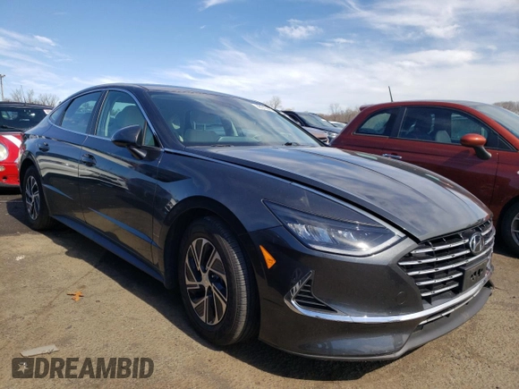 2020 Hyundai Sonata Hybrid Blue with VIN KMHL24JJ1LA009614, listed as a Copart auction lot 48516895 with 35,776 mi miles and Salvage Title. Bid and sale history available at carsss.com. Image 4.