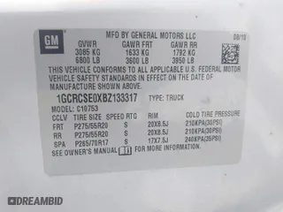 2011 Chevrolet Silverado 1500 LT with VIN 1GCRCSE0XBZ133317, listed as a IAAI auction lot 40613235 with 96,334 mi miles. Bid and sale history available at carsss.com. Image 9.