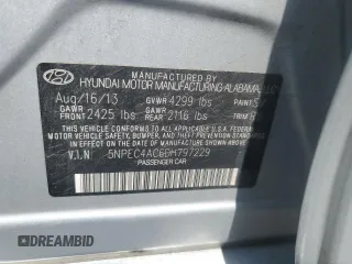 2013 Hyundai Sonata Limited with VIN 5NPEC4AC6DH797229, listed as a Copart auction lot 53649925 with 171,550 mi miles and Salvage Title. Bid and sale history available at DreamBid. Image 12.