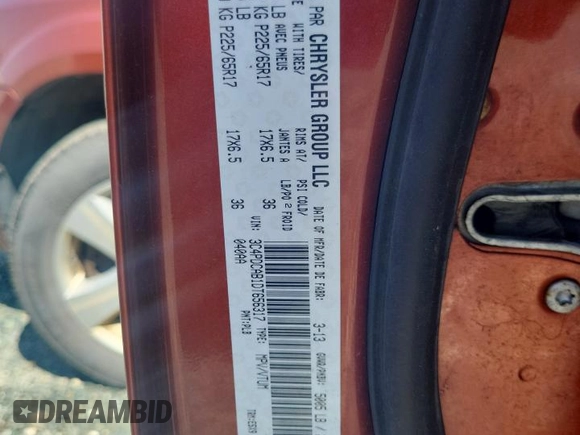 2013 Dodge Journey American Value z VIN 3C4PDCAB1DT656317, wystawiony jako Copart lot #58525885 z przebiegiem 210 834 mil mil oraz Szkoda całkowita • Salvage title. Historia ofert i sprzedaży dostępna na DreamBid. Obrazek 13.