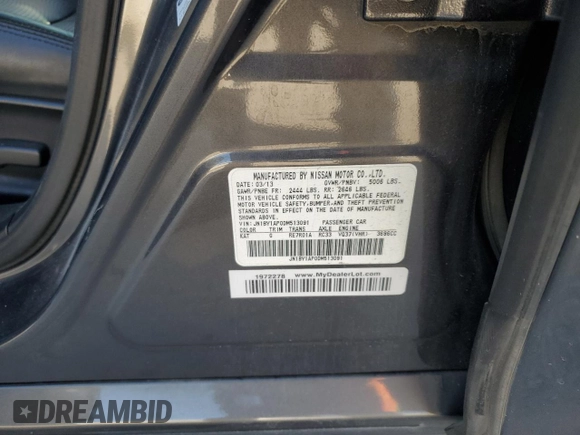 2013 Infiniti M37 with VIN JN1BY1AP0DM513091, listed as a Copart auction lot 76168224 with 140,523 mi miles and Salvage Title. Bid and sale history available at carsss.com. Image 14.