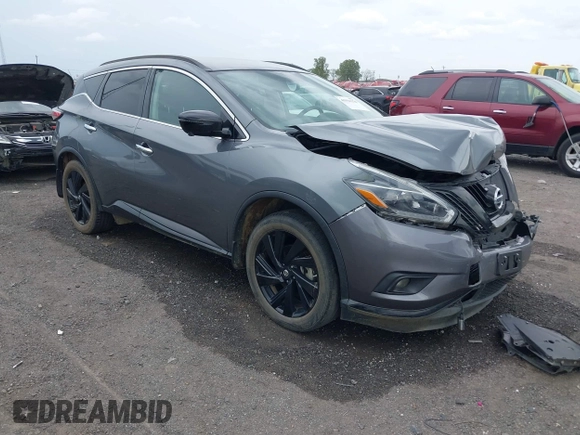 2018 Nissan Murano S with VIN 5N1AZ2MG8JN160124, listed as a IAAI auction lot 41921370 with 92,797 mi miles and . Bid and sale history available at DreamBid. Image 1.