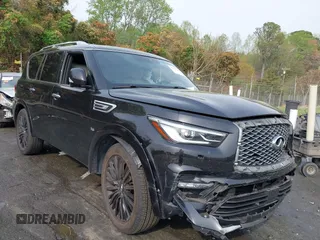 2019 Infiniti QX80 LUXE with VIN JN8AZ2NE7K9238439, listed as a IAAI auction lot 41961424 with Not Provided miles. Bid and sale history available at carsss.com. Image 1.