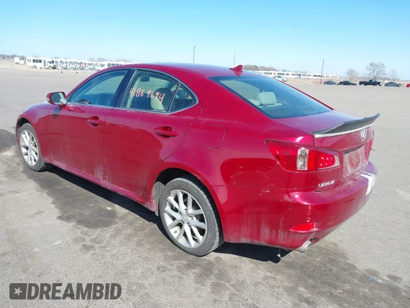 2013 Lexus IS 250 with VIN JTHCF5C23D5063834, listed as a IAAI auction lot 41869694 with 74,660 mi miles and . Bid and sale history available at DreamBid. Image 3.