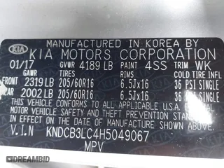 2017 Kia Niro FE with VIN KNDCB3LC4H5049067, listed as a IAAI auction lot 41732890 with 223,540 mi miles. Bid and sale history available at carsss.com. Image 9.