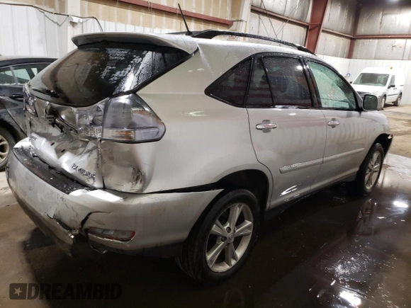 2008 Lexus RX 400h with VIN JTJHW31UX82050681, listed as a Copart auction lot 51549455 with 63,296 mi miles and Salvage Title. Bid and sale history available at DreamBid. Image 3.