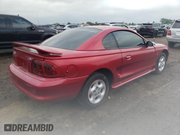 1997 Ford Mustang with VIN 1FALP4040VF166533, listed as a Copart auction lot 66524354 with 71,082 mi miles and Salvage Title. Bid and sale history available at carsss.com. Image 3.