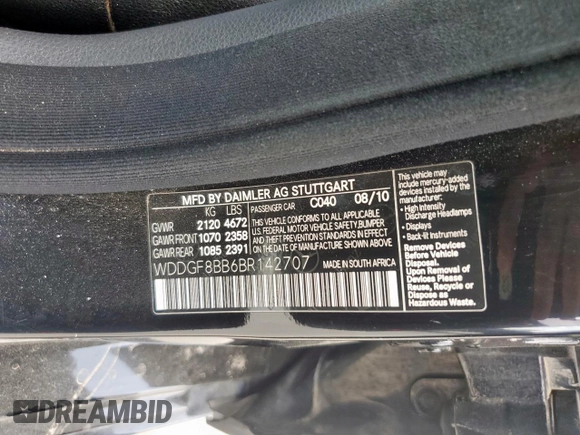 2011 Mercedes-Benz C 300 Sport with VIN WDDGF8BB6BR142707, listed as a Copart auction lot 57163135 with 165,417 mi miles and Clean title. Bid and sale history available at DreamBid. Image 12.