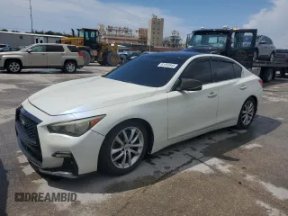2014 Infiniti Q50 with VIN JN1BV7AP9EM683494, listed as a Copart auction lot 61565545 with Not provided miles and Salvage title. Bid and sale history available at DreamBid. Image 1.