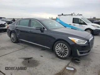 2018 Genesis G90 Premium z VIN KMHG34JA6JU043672, wystawiony jako Copart lot #54184215 z przebiegiem 134 897 mil mil oraz Szkody całkowita. Historia ofert i sprzedaży dostępna na DreamBid. Obrazek 4.