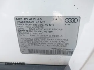 2020 Audi Q5 Premium z VIN WA1ANAFY2L2046974, wystawiony jako IAAI lot #41933942 z przebiegiem 53 911 mil mil oraz . Historia ofert i sprzedaży dostępna na DreamBid. Obrazek 9.