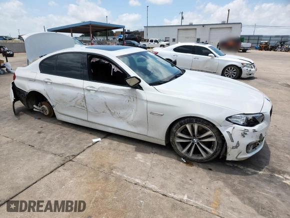 2016 BMW 5 Series 528i with VIN WBA5A5C59GD528109, listed as a Copart auction lot 61691405 with 107,837 mi miles and Salvage title. Bid and sale history available at DreamBid. Image 4.
