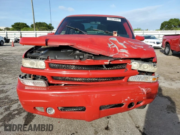 2000 Chevrolet Silverado 1500 with VIN 2GCEC19W1Y1363174, listed as a Copart auction lot 72973024 with Not Provided miles and Salvage Title. Bid and sale history available at DreamBid. Image 5.