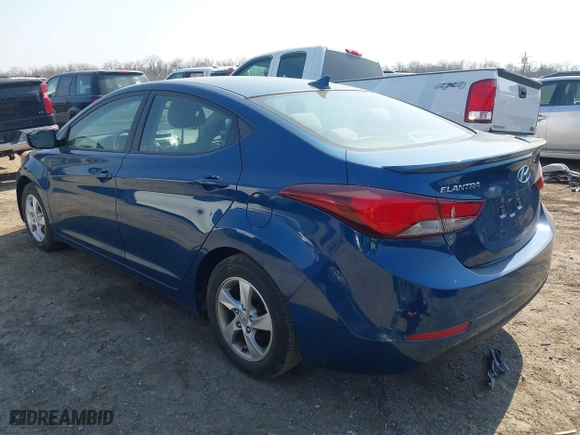 2014 Hyundai Elantra SE with VIN KMHDH4AEXEU044207, listed as a IAAI auction lot 41793567 with 85,102 mi miles. Bid and sale history available at carsss.com. Image 3.
