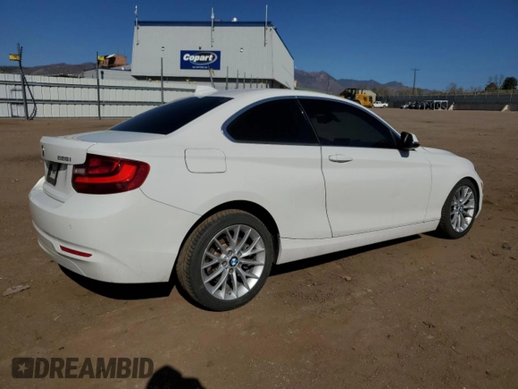 2015 BMW 2 Series 228i xDrive with VIN WBA1F7C59FV367412, listed as a Copart auction lot 52168315 with 44,348 mi miles and Salvage title. Bid and sale history available at DreamBid. Image 3.