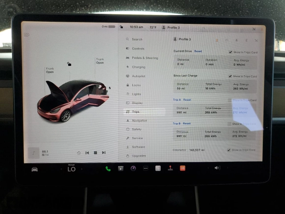 2018 Tesla Model 3 Long Range Battery with VIN 5YJ3E1EA6JF011383, listed as a Copart auction lot 51147185 with 148,507 mi miles and Clean Title. Bid and sale history available at DreamBid. Image 9.