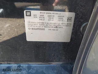 2015 Chevrolet Malibu LS with VIN 1G11B5SLXFF253635, listed as a IAAI auction lot 41660421 with 209,375 mi miles. Bid and sale history available at carsss.com. Image 9.