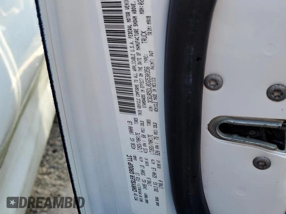 2013 Ram 2500 Big Horn с VIN 3C6UR5DL0DG530356, выставлен на аукционе Copart как лот 86620734 с пробегом 73 790 миль миль и Списание • Salvage title. История ставок и продаж доступна на DreamBid. Изображение 10.