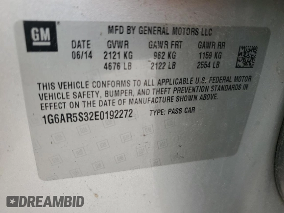 2014 Cadillac CTS Luxury RWD z VIN 1G6AR5S32E0192272, wystawiony jako Copart lot #61751425 z przebiegiem Nie podano mil oraz Szkoda całkowita • Salvage title. Historia ofert i sprzedaży dostępna na DreamBid. Obrazek 12.