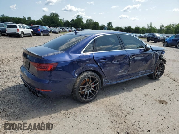 2018 Audi S4 Prestige with VIN WAUC4BF42JA018662, listed as a Copart auction lot 64103464 with 0 mi miles and Salvage Title. Bid and sale history available at carsss.com. Image 3.
