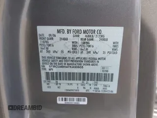 2007 Ford Escape Hybrid with VIN 1FMCU49H47KA90605, listed as a IAAI auction lot 42093591 with 136,924 mi miles and . Bid and sale history available at DreamBid. Image 9.